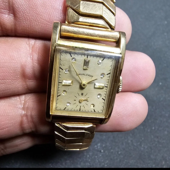 Vintage Cavalcade Mechanical Wind Up Watch 10K Gold Filled Crystal Dial Working - Picture 3 of 11